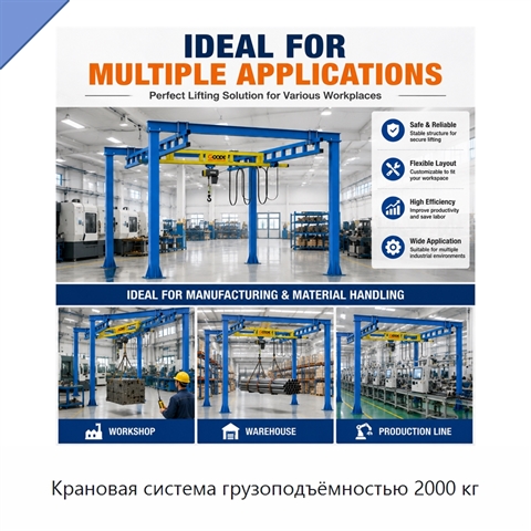 Крановая система грузоподъёмностью 2000 кг