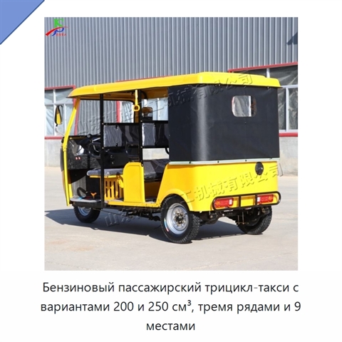 Бензиновый пассажирский трицикл-такси с вариантами 200 и 250 см³, тремя рядами и 9 местами