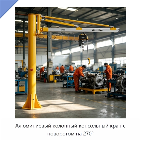 Алюминиевый колонный консольный кран с поворотом на 270°