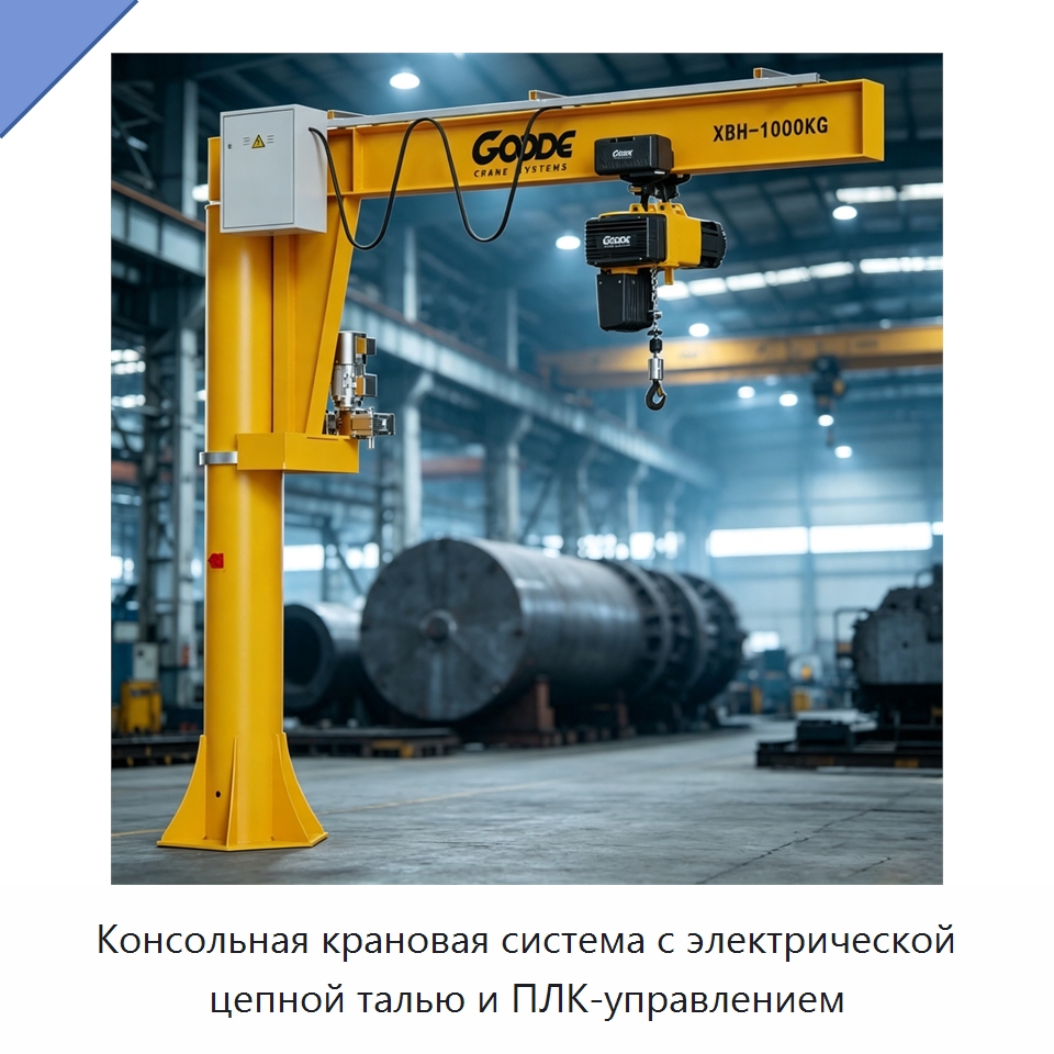 Консольная крановая система с электрической цепной талью и ПЛК-управлением — Краны