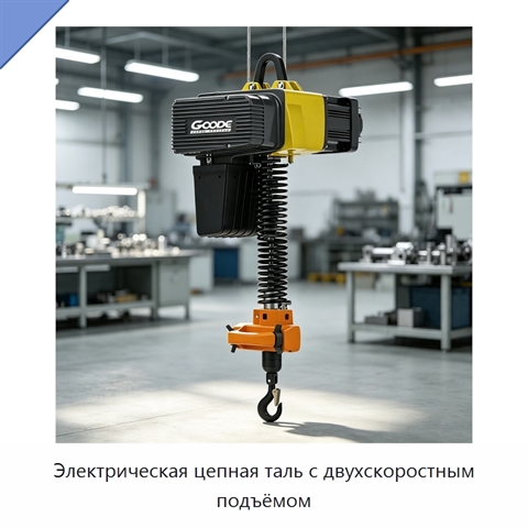 Электрическая цепная таль с двухскоростным подъёмом