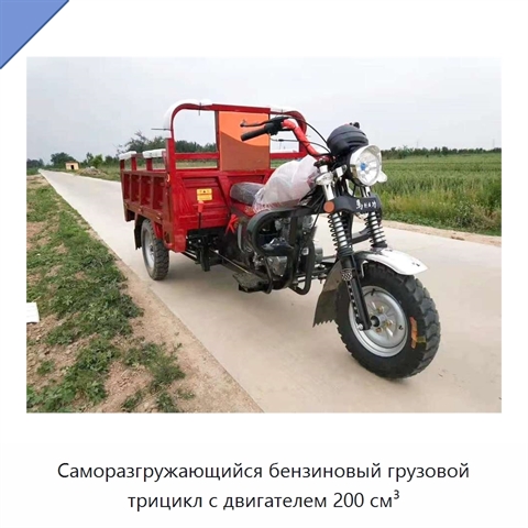 Саморазгружающийся бензиновый грузовой трицикл с двигателем 200 см³
