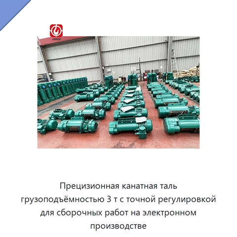 Прецизионная канатная таль грузоподъёмностью 3 т с точной регулировкой для сборочных работ на электронном производстве