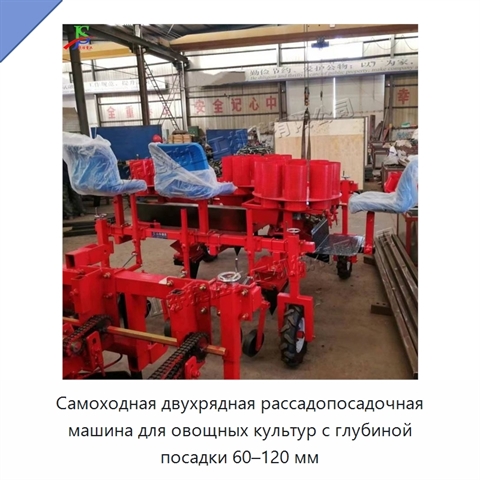 Самоходная двухрядная рассадопосадочная машина для овощных культур с глубиной посадки 60–120 мм