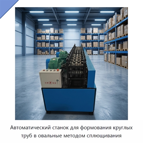 Автоматический станок для формования круглых труб в овальные методом сплющивания