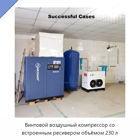 Винтовой воздушный компрессор со встроенным ресивером объёмом 230 л
