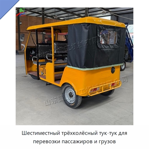 Шестиместный трёхколёсный тук-тук для перевозки пассажиров и грузов