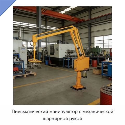 Пневматический манипулятор с механической шарнирной рукой