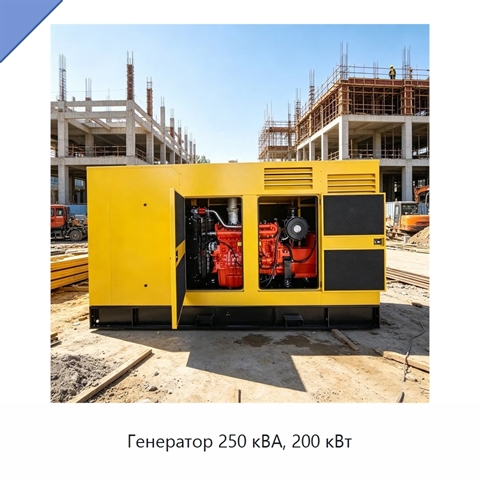 Генератор 250 кВА, 200 кВт