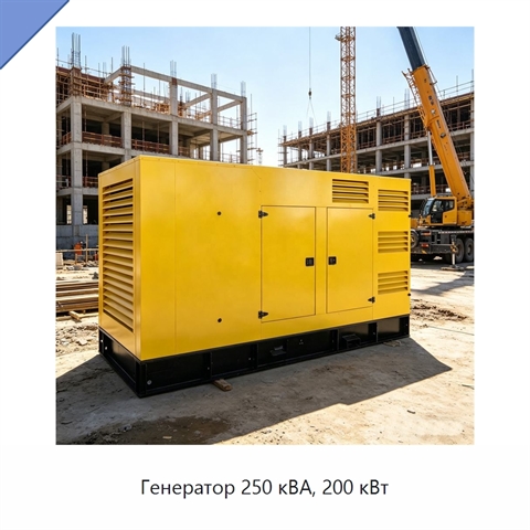 Генератор 250 кВА, 200 кВт