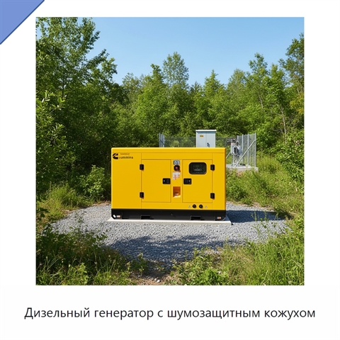 Дизельный генератор с шумозащитным кожухом