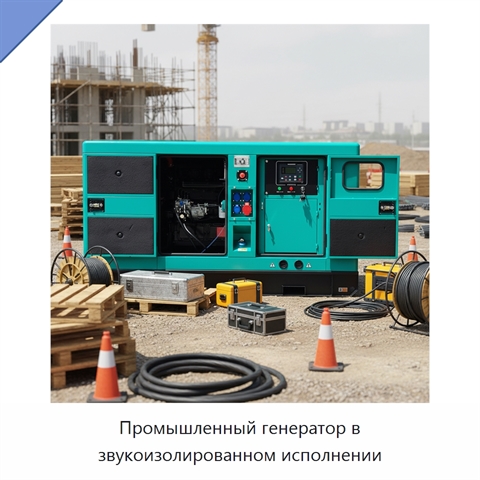 Промышленный генератор в звукоизолированном исполнении