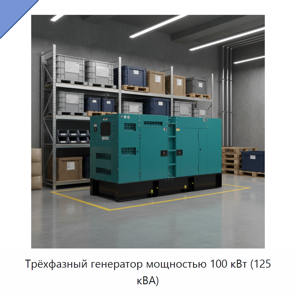 Трёхфазный генератор мощностью 100 кВт (125 кВА) — Дизельные генераторы