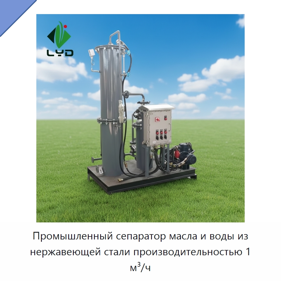 Промышленный сепаратор масла и воды из нержавеющей стали производительностью 1 м³/ч — Водоочистное оборудование