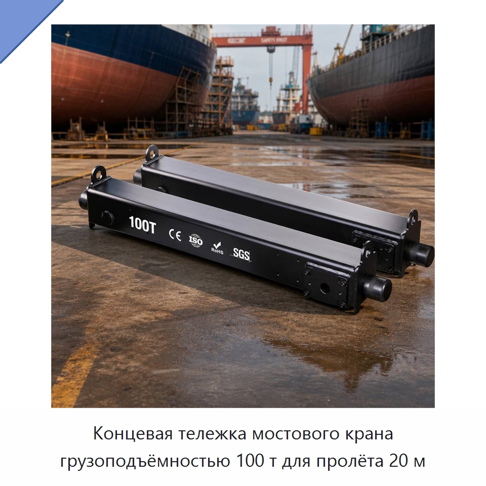 Концевая тележка мостового крана грузоподъёмностью 100 т для пролёта 20 м — Краны