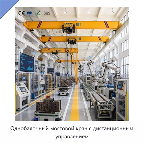 Однобалочный мостовой кран с дистанционным управлением