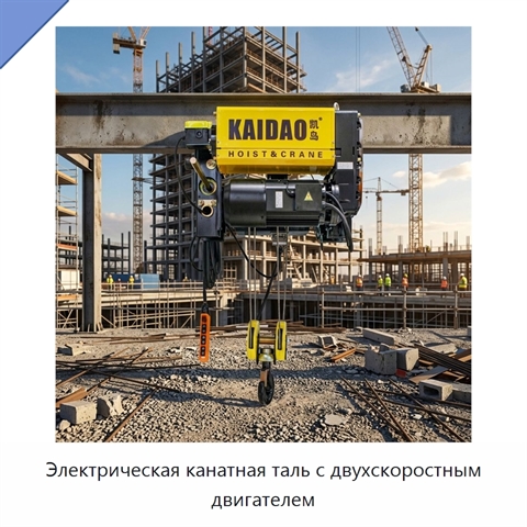 Электрическая канатная таль с двухскоростным двигателем