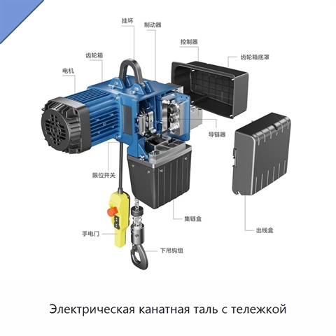 Электрическая канатная таль с тележкой
