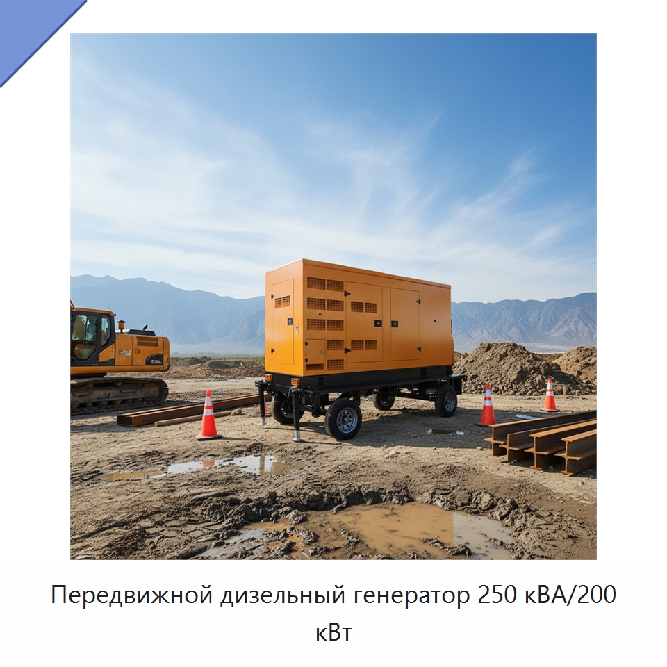 Передвижной дизельный генератор 250 кВА/200 кВт — Дизельные генераторы