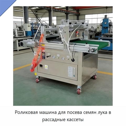 Роликовая машина для посева семян лука в рассадные кассеты