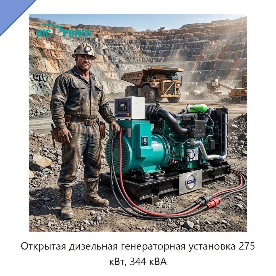Открытая дизельная генераторная установка 275 кВт, 344 кВА — Дизельные генераторы