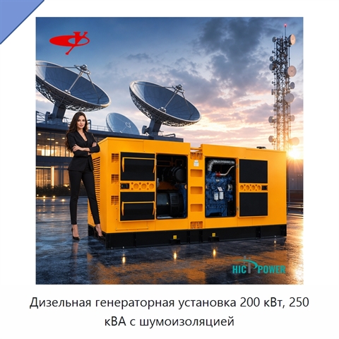 Дизельная генераторная установка 200 кВт, 250 кВА с шумоизоляцией