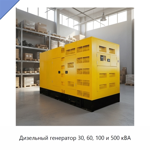 Дизельный генератор 30, 60, 100 и 500 кВА