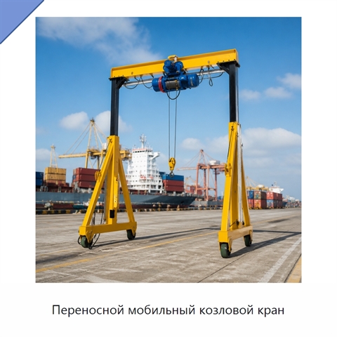 Переносной мобильный козловой кран