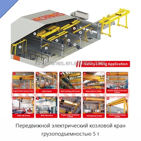 Передвижной электрический козловой кран грузоподъемностью 5 т