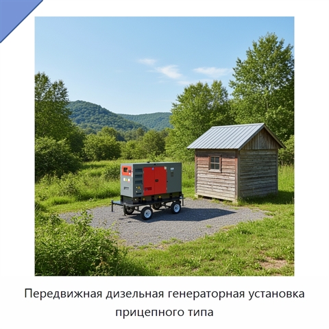 Передвижная дизельная генераторная установка прицепного типа