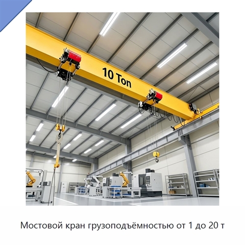 Мостовой кран грузоподъёмностью от 1 до 20 т