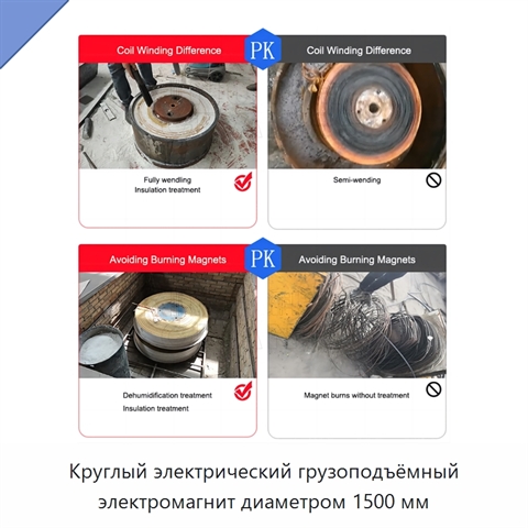 Круглый электрический грузоподъёмный электромагнит диаметром 1500 мм