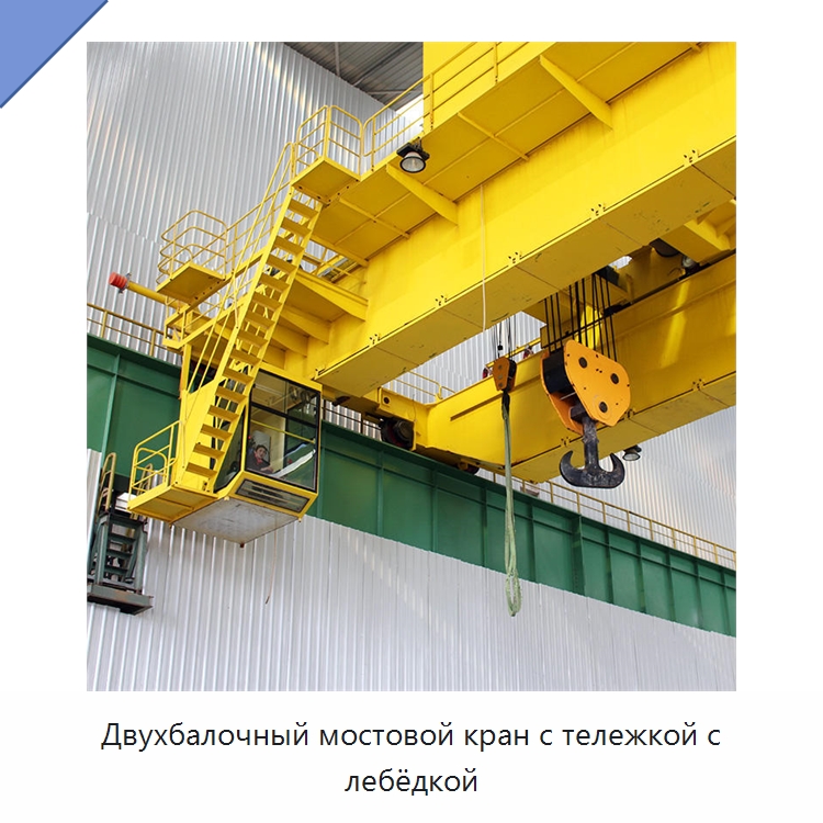 Двухбалочный мостовой кран с тележкой с лебёдкой — Краны