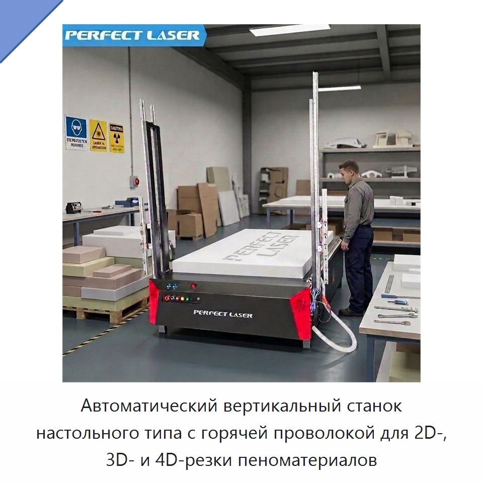 Автоматический вертикальный станок настольного типа с горячей проволокой для 2D-, 3D- и 4D-резки пеноматериалов — Станки для резки пеноматериалов