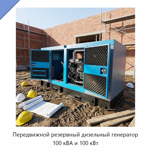 Передвижной резервный дизельный генератор 100 кВА и 100 кВт