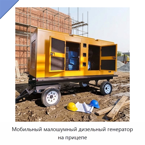Мобильный малошумный дизельный генератор на прицепе