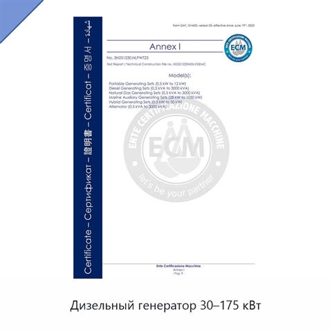 Дизельный генератор 30–175 кВт