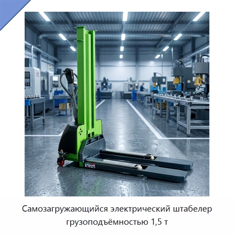 Самозагружающийся электрический штабелер грузоподъёмностью 1,5 т