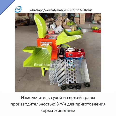 Измельчитель сухой и свежей травы производительностью 3 т/ч для приготовления корма животным
