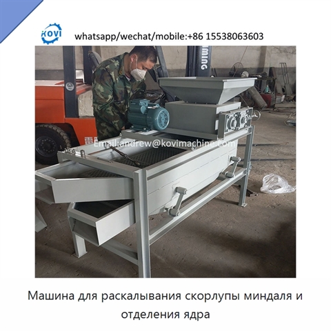 Машина для раскалывания скорлупы миндаля и отделения ядра