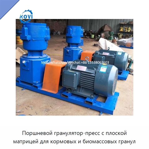 Поршневой гранулятор-пресс с плоской матрицей для кормовых и биомассовых гранул
