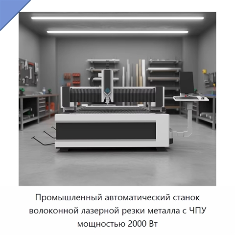 Промышленный автоматический станок волоконной лазерной резки металла с ЧПУ мощностью 2000 Вт