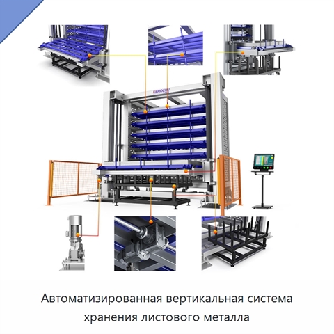 Автоматизированная вертикальная система хранения листового металла