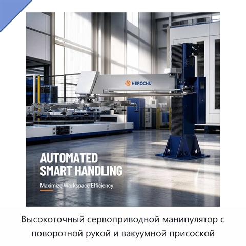 Высокоточный сервоприводной манипулятор с поворотной рукой и вакуумной присоской