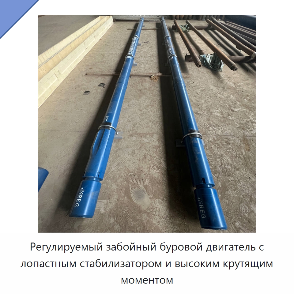Регулируемый забойный буровой двигатель с лопастным стабилизатором и высоким крутящим моментом