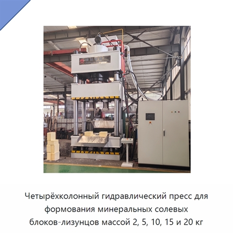 Четырёхколонный гидравлический пресс для формования минеральных солевых блоков-лизунцов массой 2, 5, 10, 15 и 20 кг