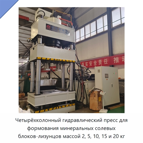 Четырёхколонный гидравлический пресс для формования минеральных солевых блоков-лизунцов массой 2, 5, 10, 15 и 20 кг