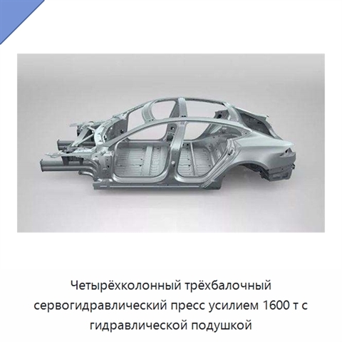 Четырёхколонный трёхбалочный сервогидравлический пресс усилием 1600 т с гидравлической подушкой