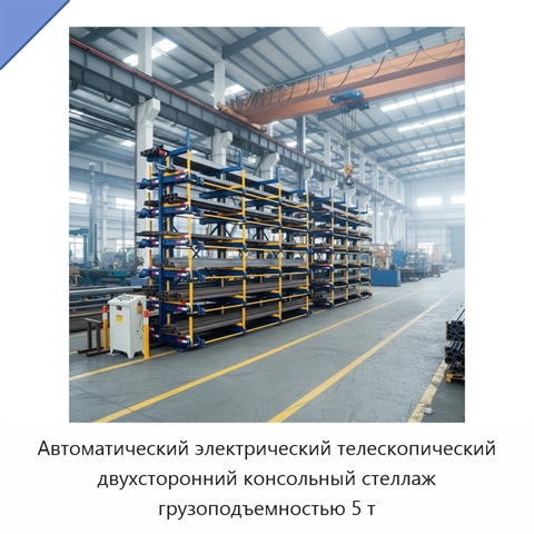 Автоматический электрический телескопический двухсторонний консольный стеллаж грузоподъемностью 5 т