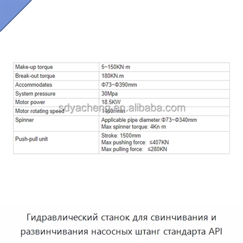Гидравлический станок для свинчивания и развинчивания насосных штанг стандарта API